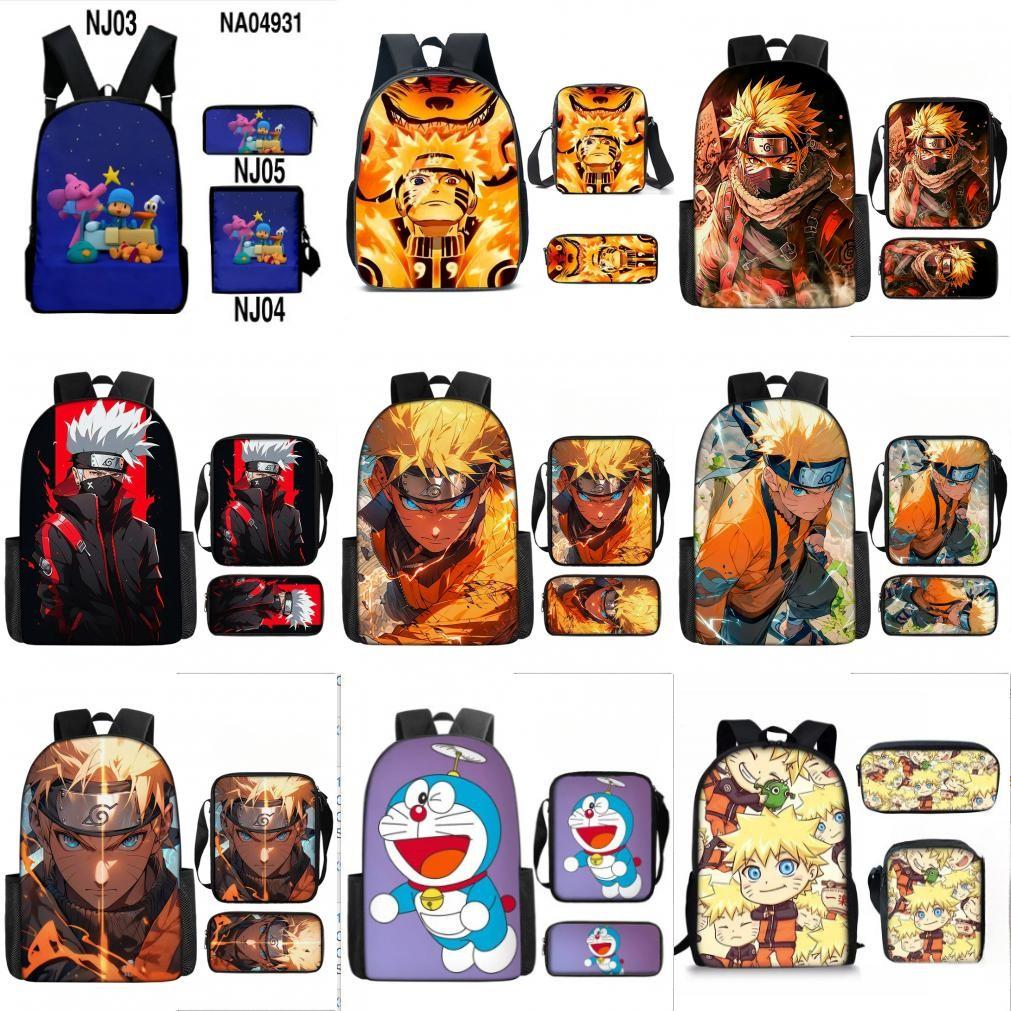Naruto Bag Student Pack With Oxford Cloth And Cute Character Prints For Kids