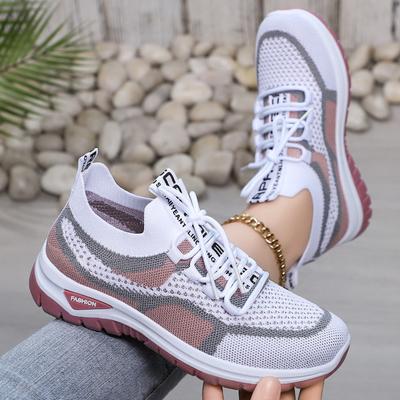 Fashion Spring Ultra-light Running Shoes Sports Women's Shoes Mesh Breathable Platform Sneakers Flying Non-slip Lightweight Casual Shoes