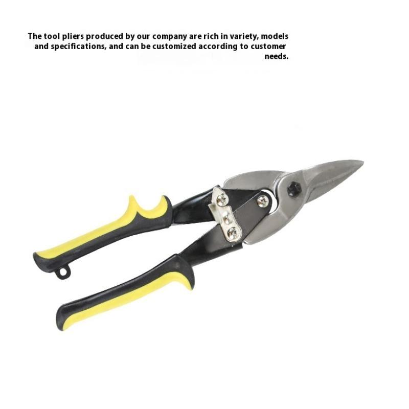1Pc 10 Inch Iron Sheet Scissor Aviation Tin Snips Heavy Duty Chrome Vanadium Steel Metal Cutter Shears For Cutting Sheet