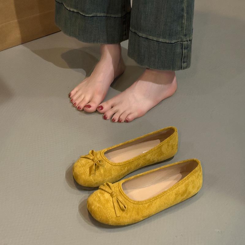 Gentle Ballet Ladyshoes Flats French Candy Soft Sole Silver New Chinese Red Single Shoes Autumn Small Fragrant Women's Shoes