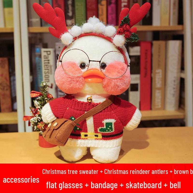 White Influencer Hyaluronic Acid Little Yellow Duck Plush Toy Hand Warmer Pillow Doll Birthday Gift