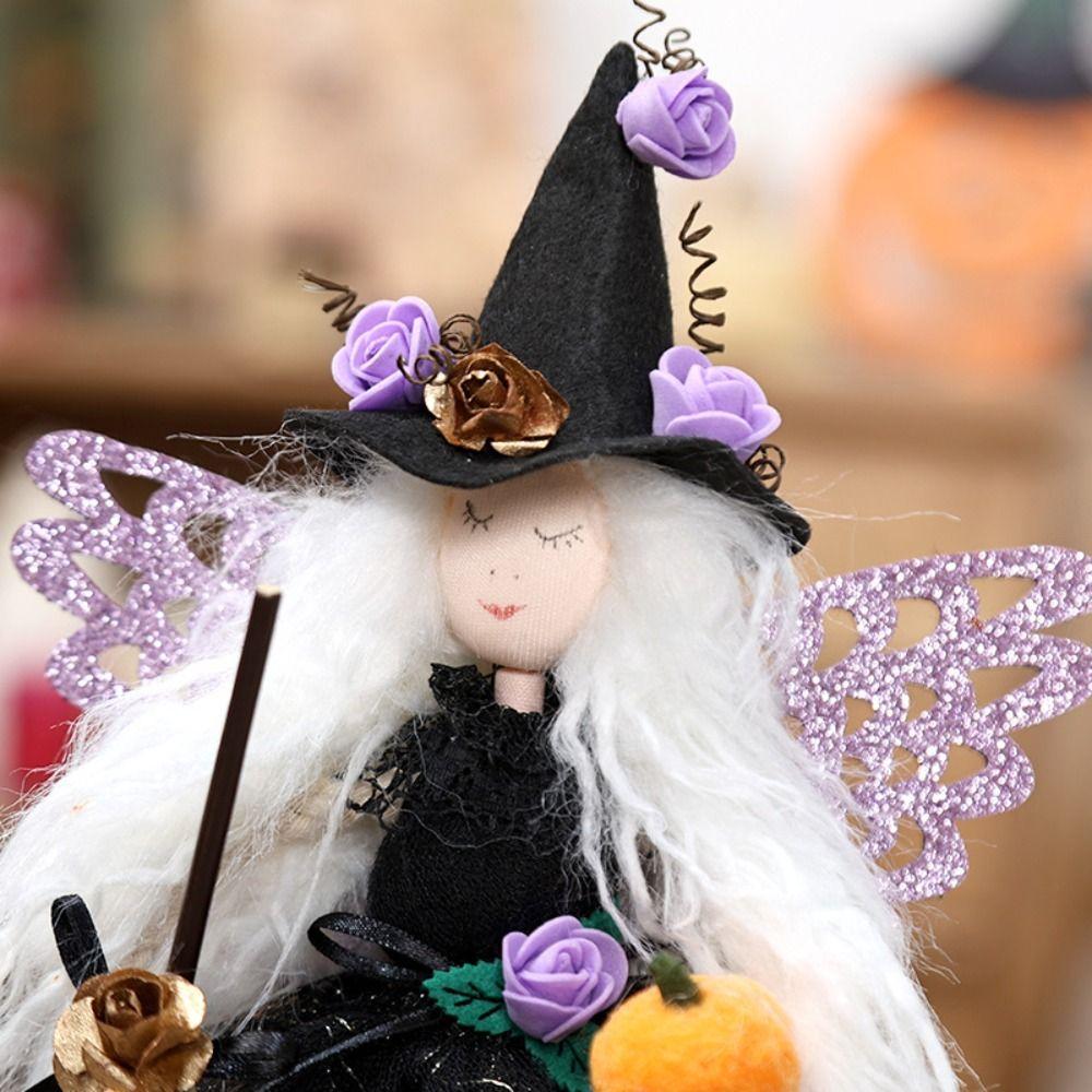 Realistic Halloween Butterfly Witch Doll Cute Halloween Witch Pendant  Atmosphere Props