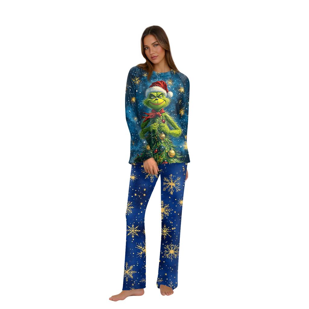 Christmas Print Family Outfit Long Sleeve Top + Pants Set Family Outfit