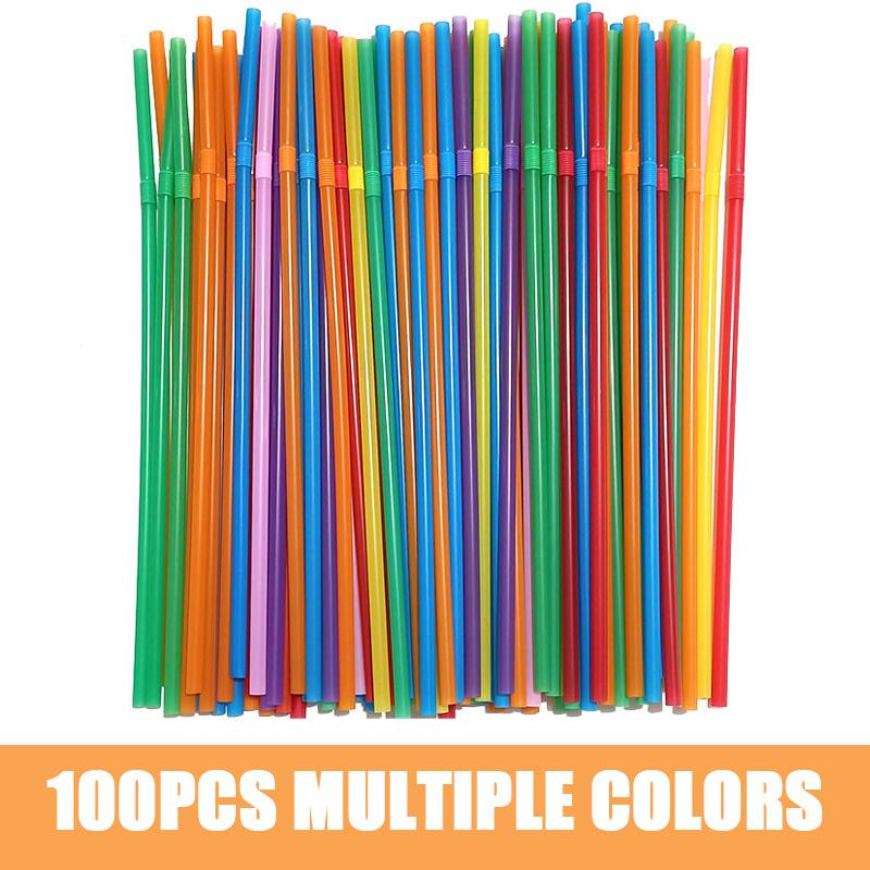 

100 шт. пластиковые соломинки для питья одноразовые Rietjes 21 см длинные гибкие коктейльные соломинки для кухонных аксессуаров для напитков 100PCS 21x0.5cm