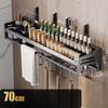 MDNG Wall-Mounted No-Drill Kitchen Spice Rack with Knife Holder