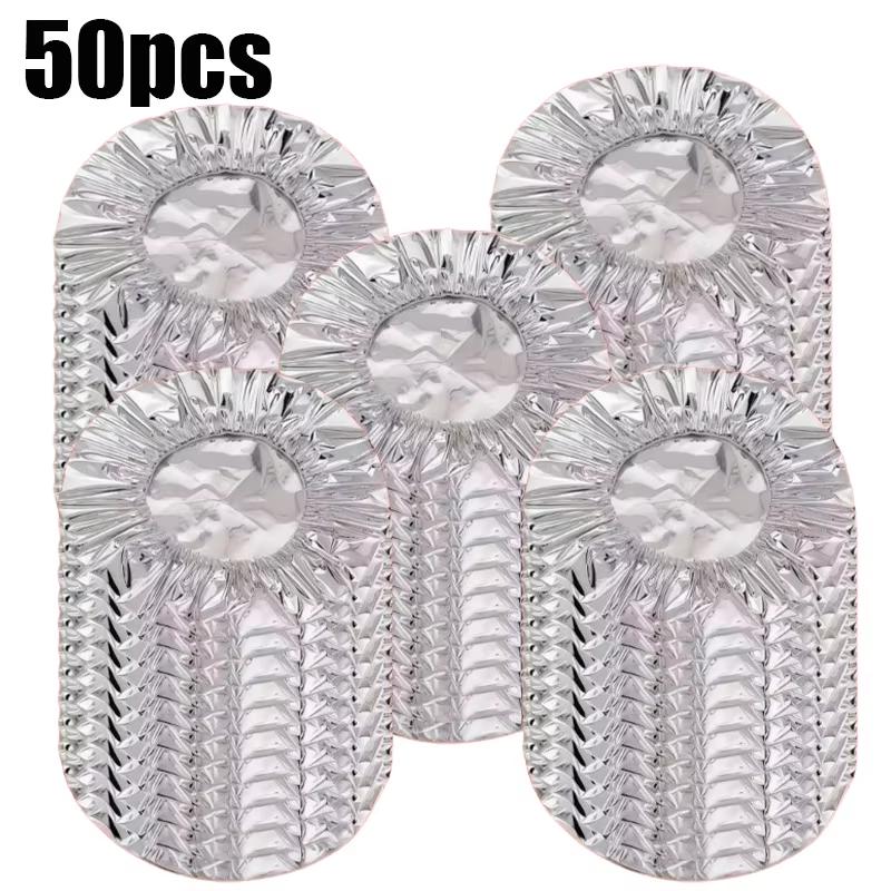 50Pcs Aluminum Foil Film Food Cover Elastic Disposable Food Grade Covers Fresh-Keep Lid Fruit Vegetable Storage Saran Wrap