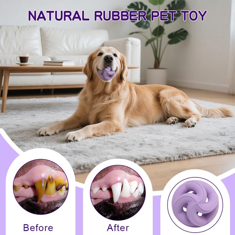 Durable Natural Rubber Indestructible Puzzle Dog Chew Toy Bite Resistant Outdoor Molar Play Toy Perfect for Aggressive Chewers