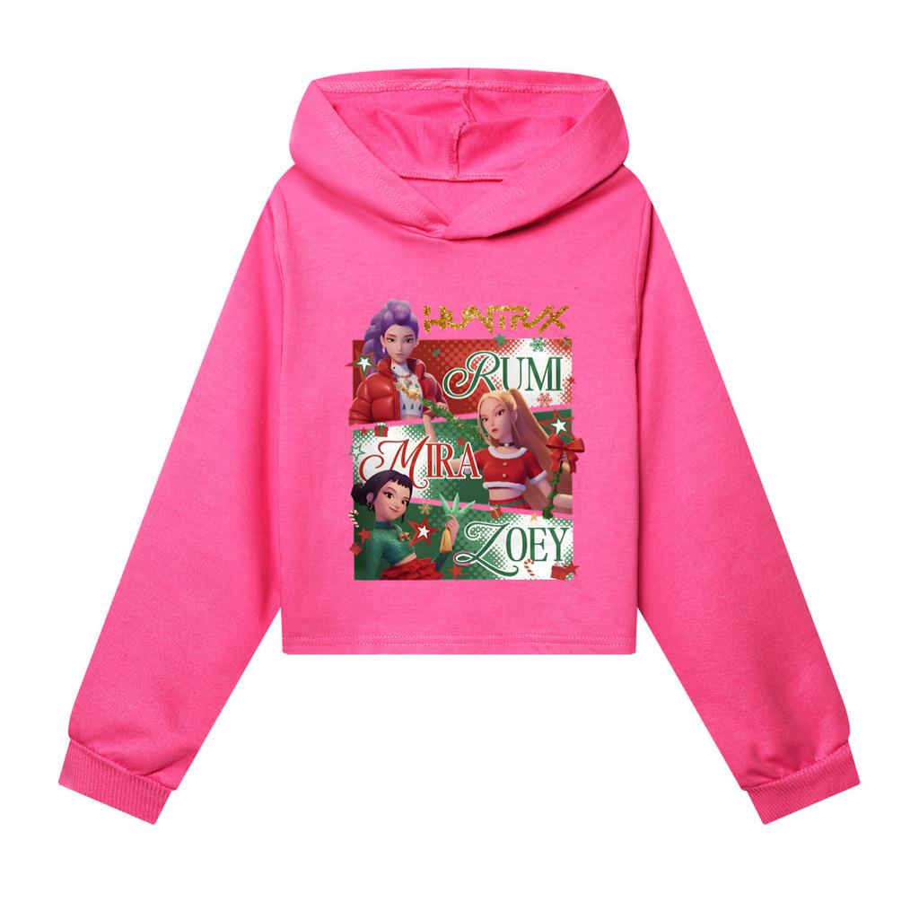 

5181 Kids Girls Christmas POP Singer Rumi Mira Zoey Printed Casual Long Sleeves Hoodies Sweatshirt Top 170cm розы красного