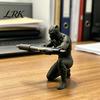 Fine Surface Pen Holder Kneeling Hero Stand, 3D Printed Dark Style Desk Crouching Pose Organizer, Action Figure Pencil for Office, Collectible Gift In