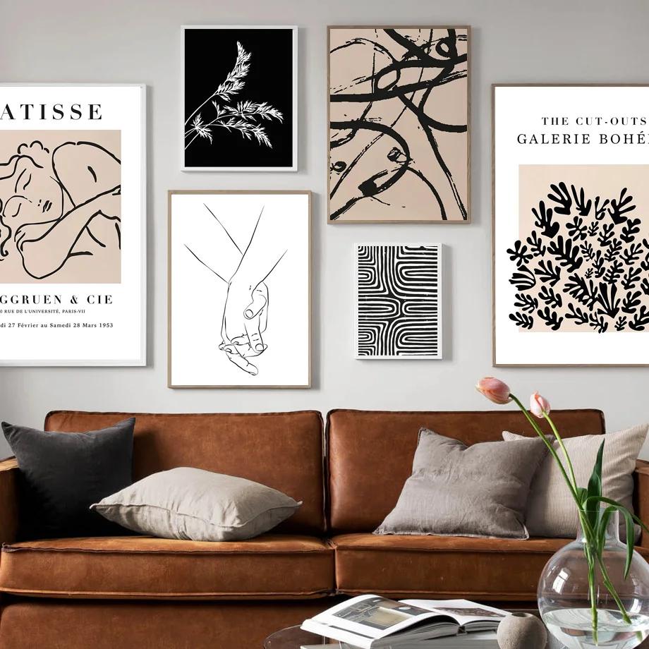 Matisse Picasso Minimalist Gallery Modern Minimalist Wall Art Print Canvas Painting for Living Room Modern Home Decor