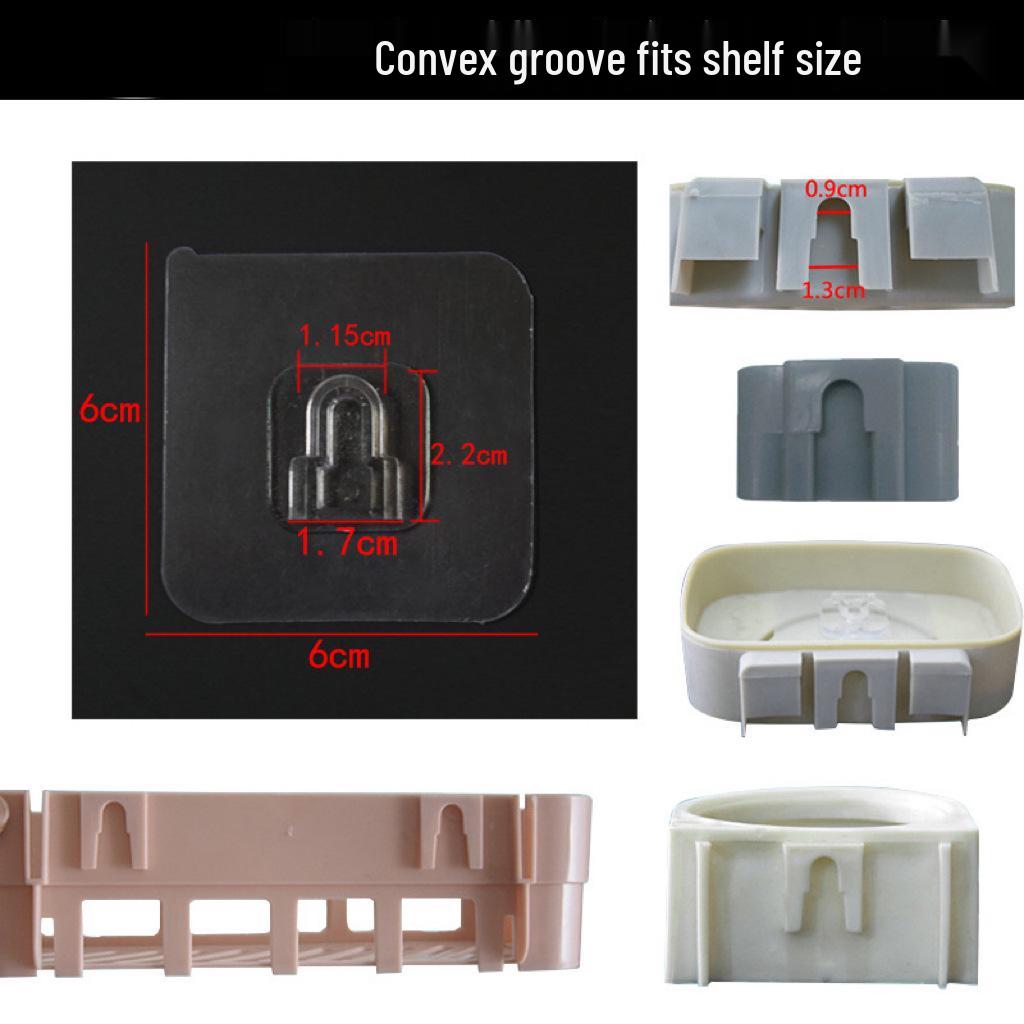 Transparent Acrylic Strong Adhesive Hook Sticker Shelf - No-Punch, Traceless Brushed Buckle