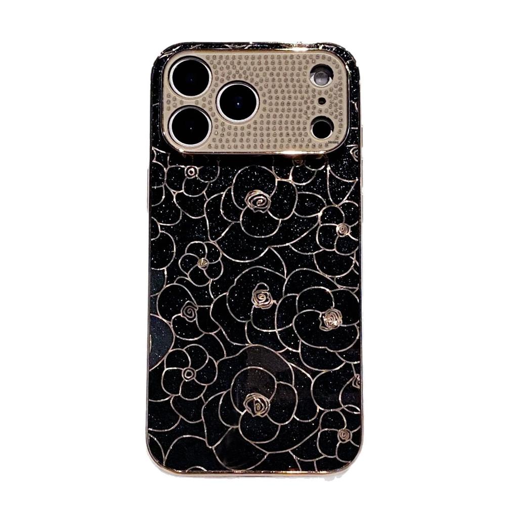 High-End Rhinestone Camellia iPhone 14 Pro Max Anti-Fall Case for Apple 17ProMax