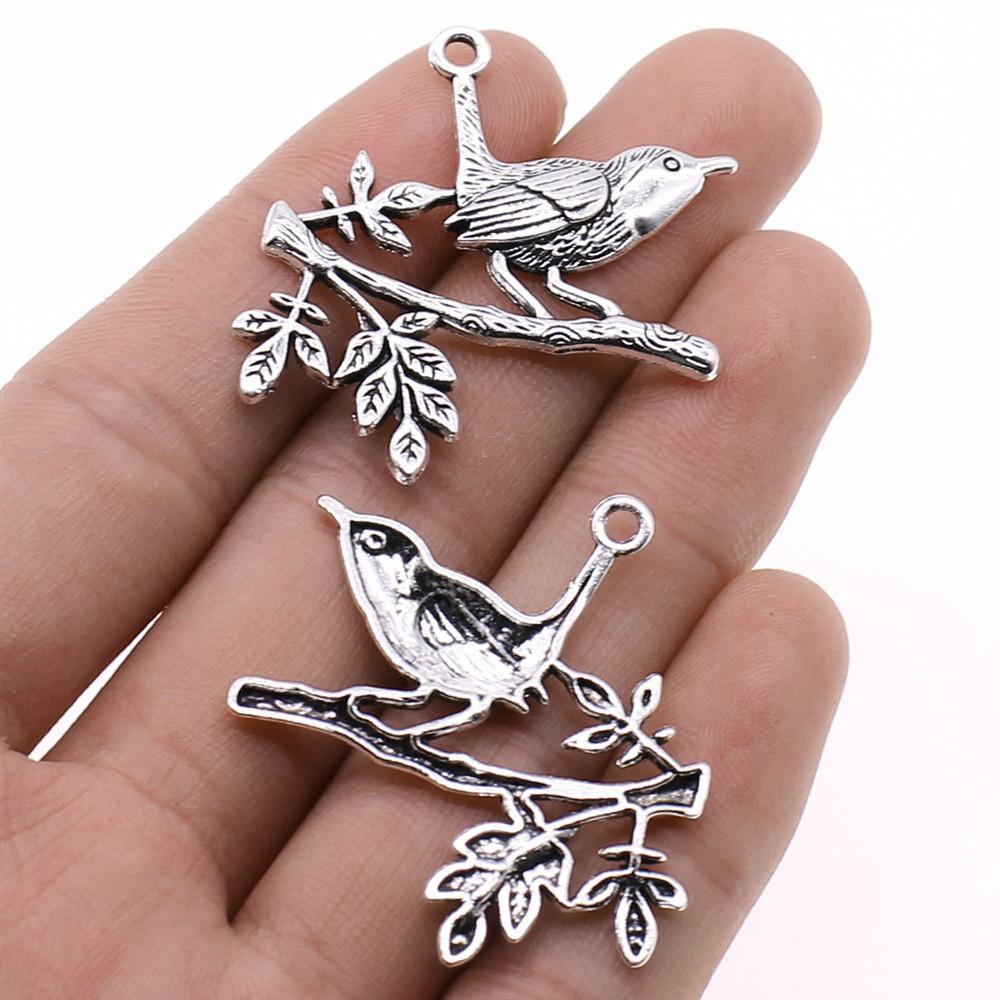 10pcs Bird Charms Antique Silver Color Bird Charms Pendants For Bracelets Flying Bird Charms Making Jewelry
