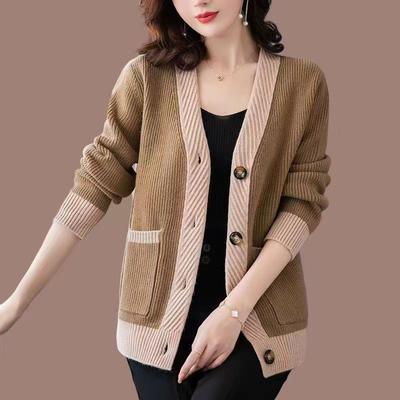 Sweaters Cardigan Female Spring and Autumn Knitted Cardigans Sweater Women V Neck Long Sleeve Cardigan Sweater Female Tops