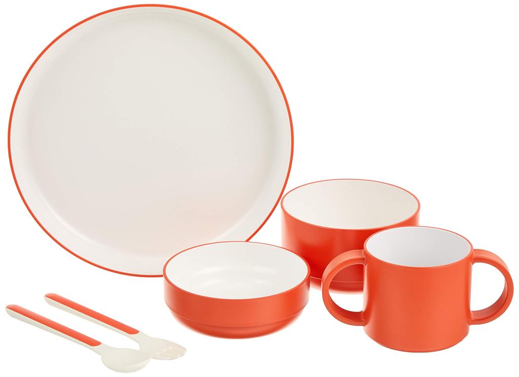 Tak KIDS DISH Gift Box Cutlery Standard Kids Dish Dishwasher Safe Tableware Set Orange/Tak (Orange) Children's JTN-1001-OR
