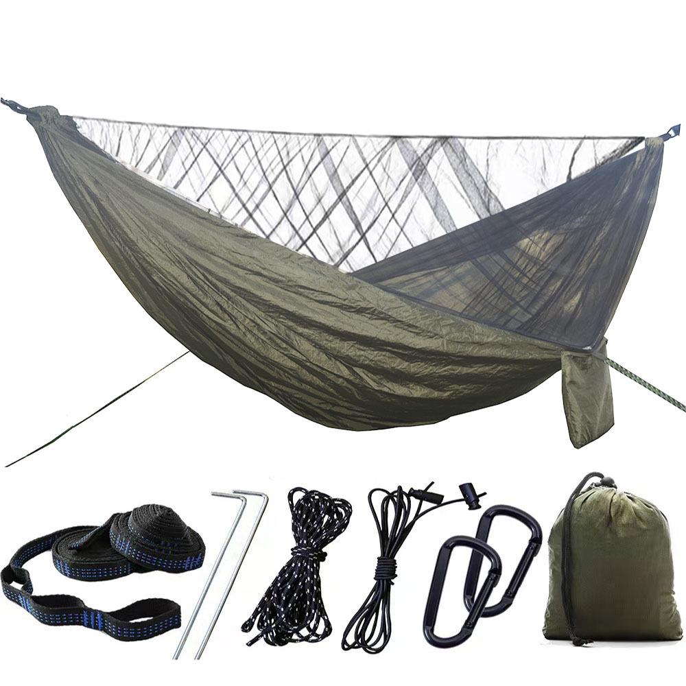 High-Quality Portable Camping Hammock with Mosquito Net and Waterproof Canopy for Outdoor and Indoor Use