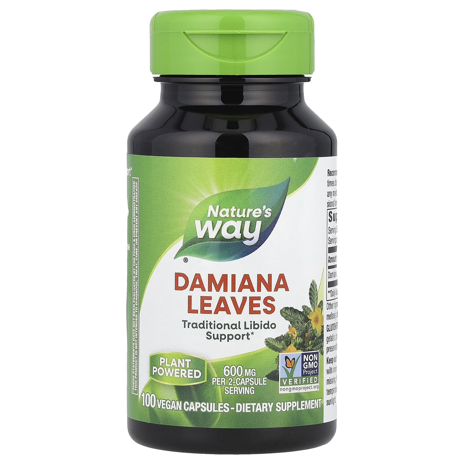 

Nature S Way, Damiana Leaf, 600Mg, 100 Veggie Caps (300Mg per Capsule)