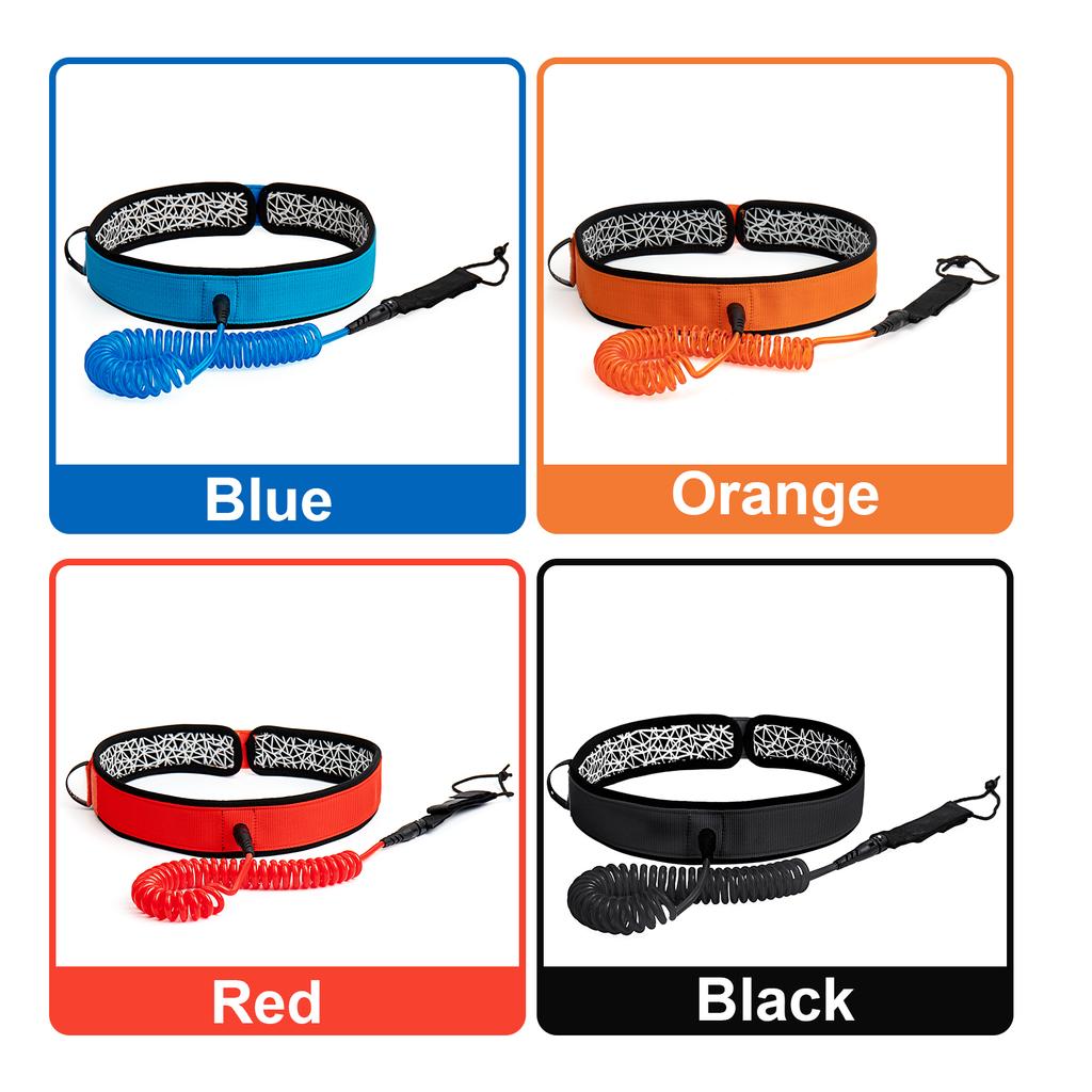 Surfboard Waist Leash 7mm Thick 10ft Coiled Surf Board Leash SUP Stand Up Paddleboard Leash