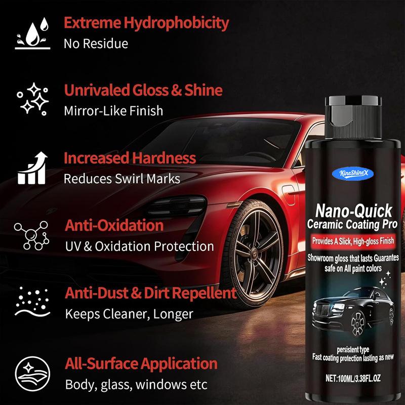 100ml Nano-Quick Ceramic Coating for Cars,Quick Effect Coat Restore,Ceramic Coating Agent for Glass Long-Lasting Shine & Gloss