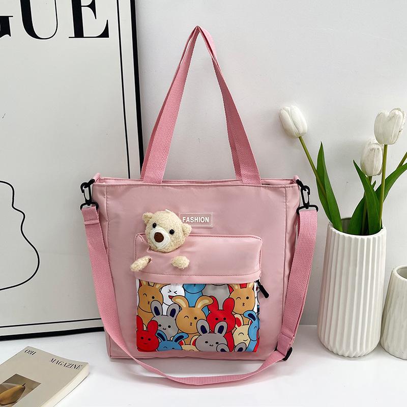 2. New Tote Bag, Cartoon Cute One-shoulder Cross-body Bag, Large-capacity Make-up Bag Trendy Bag for the School Season