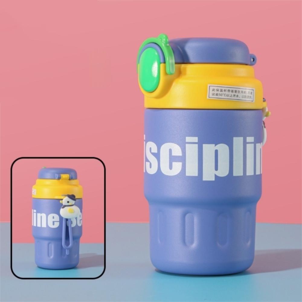 

Stainless Steel Mini Coffee Cup 450ml Straw Vacuum Flask Travel Sports Insulation Cup