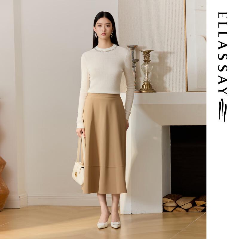 ELLASSAY Women's Merino Wool Beaded Knit Sweater