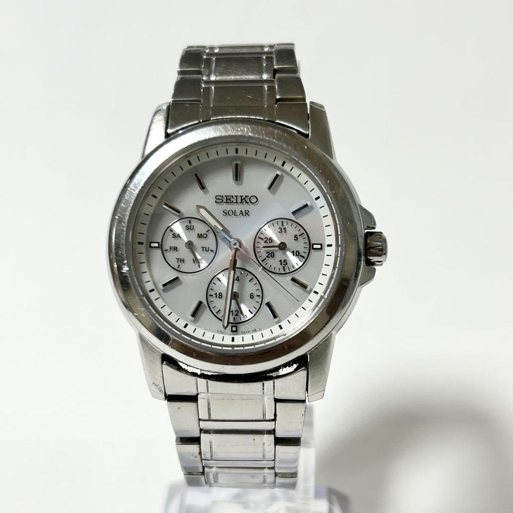 [USED] Working SEIKO SOLAR V14J-0AR0 with genuine belt