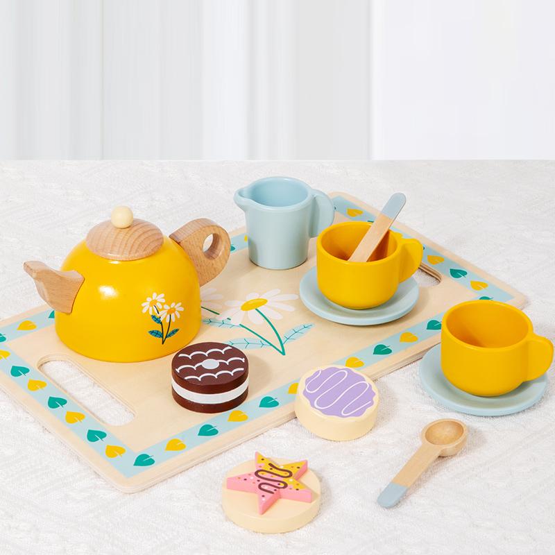 Wooden Pretend Afternoon Tea Toy Set - Children s Role-Playing Toy Ideal For Tea Party Role-Play And Social Skills Development