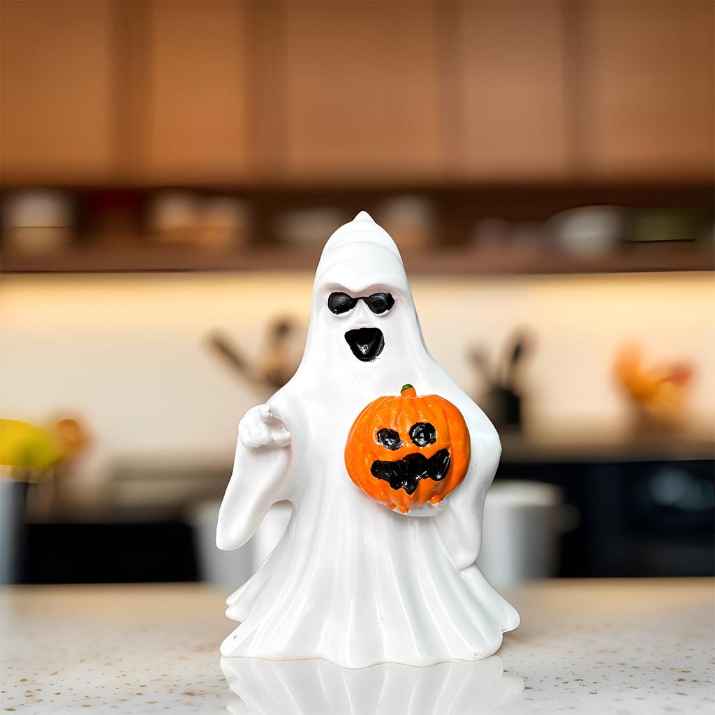 1Pc Resin Ghost Ghost Statue Pieces, Halloween Ghost Statue Decorative Ornaments, Cute Finger Ghost Ornaments, Perfect Halloween Decorations.