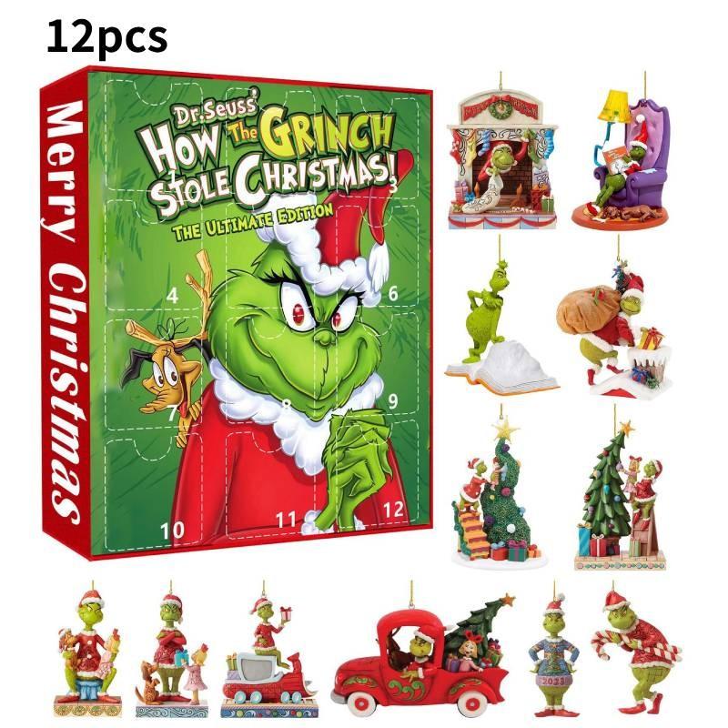 Kreativní Grinch Odpočítávání Vánoce S Okouzlujícími Akrylovými Ozdobami Pro Sváteční Dekoraci