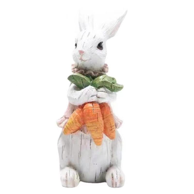 Cute Easter Rabbit eggs Table Ornaments Bunny Holding Carrots Party Kid Gift Happy Easter Party Decoration for Home Courtyard Garden 2024