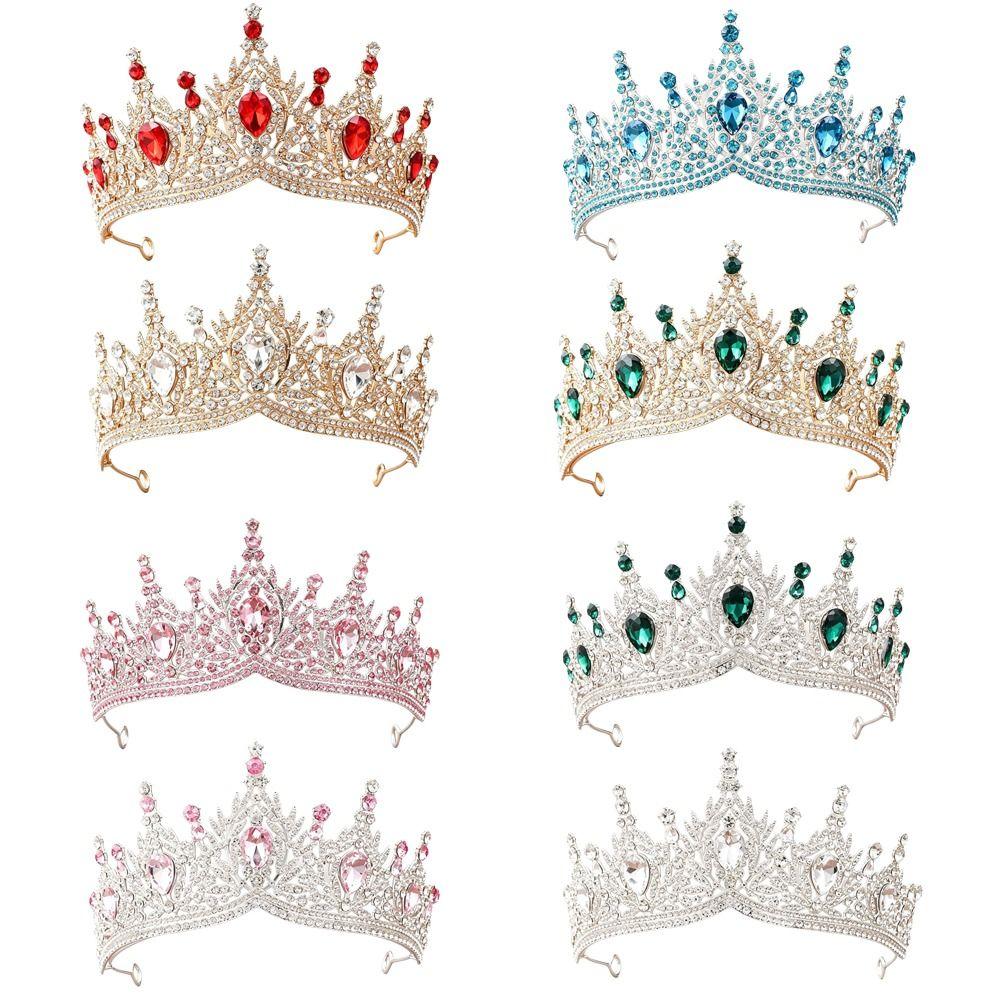 Shining Crystal Crystal Crown Headband Polished Finish Bridal Crown Tiara  Birthday Gift