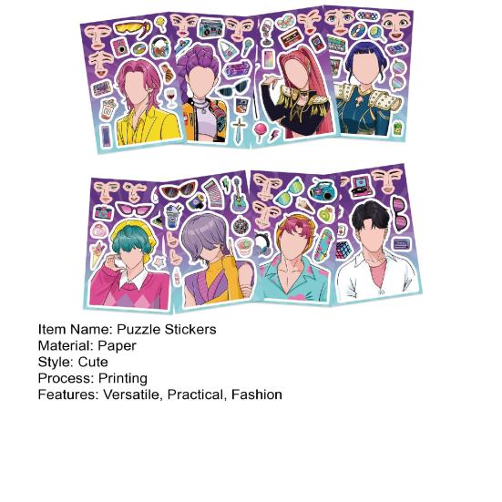 Yapboz Çıkartmaları Çok Karakterli Kendin Yap Çıkartmalar Cüzdanlar İçin Mobil Kılıfları Defterler Yaratıcı Dekorasyon Ve Kişiselleştirilmiş Aksesuarlar