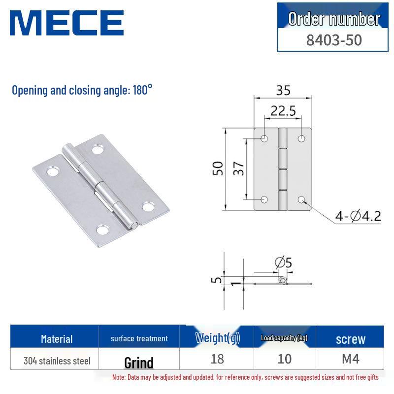 304 Stainless Steel Thickened Cabinet & Wooden Door Hinges