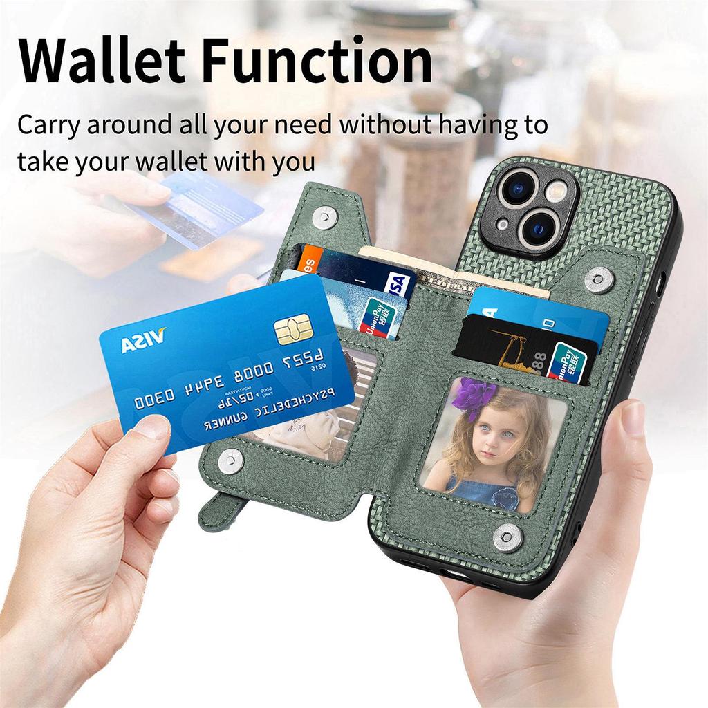 Multifunction Leather Case & Card Holder for Apple 16, Samsung, Redmi, Huawei