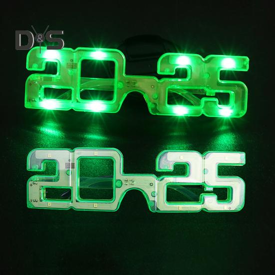 New Year Party LED Light Up Glasses 2025 Number Luminous Glasses 3 Lighting Modes Cosplay Birthday Party Photo Prop