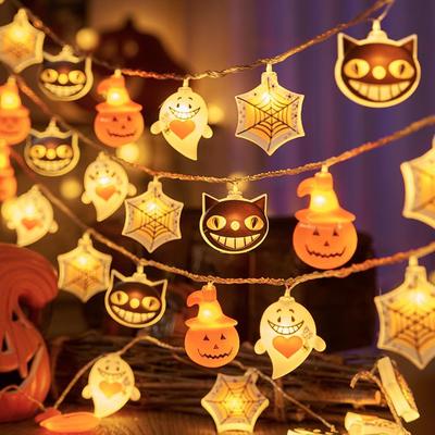 Halloween Skeleton Pumpkin Lantern String Lights for Events and Decorations