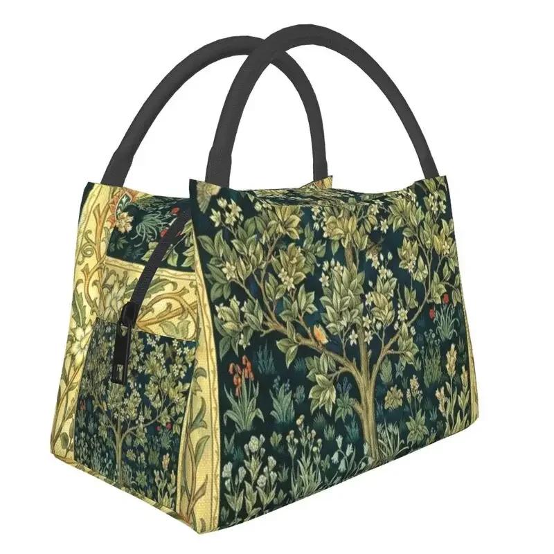 William Morris Insulated Lunch Bag for Outdoor Picnic Floral Textile Pattern Waterproof Thermal Cooler Lunch Box Women