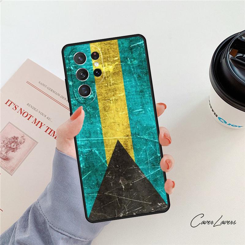 Bahamas Flagge Handyhülle Für Samsung Galaxy S24 S25 S23 S22 Ultra Note 10 20 Plus S20 S21 FE Hülle