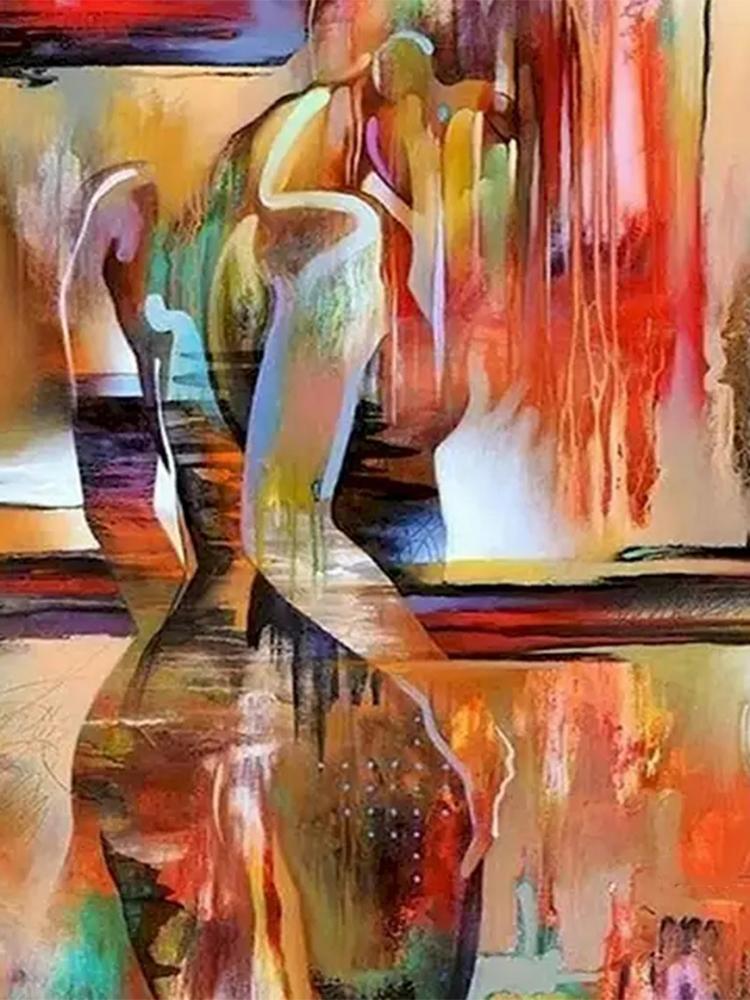 Diy5D Diamant pictură digitală abstractă figuri feminine mozaic cruce brodat perete digital pentru decorare cadou