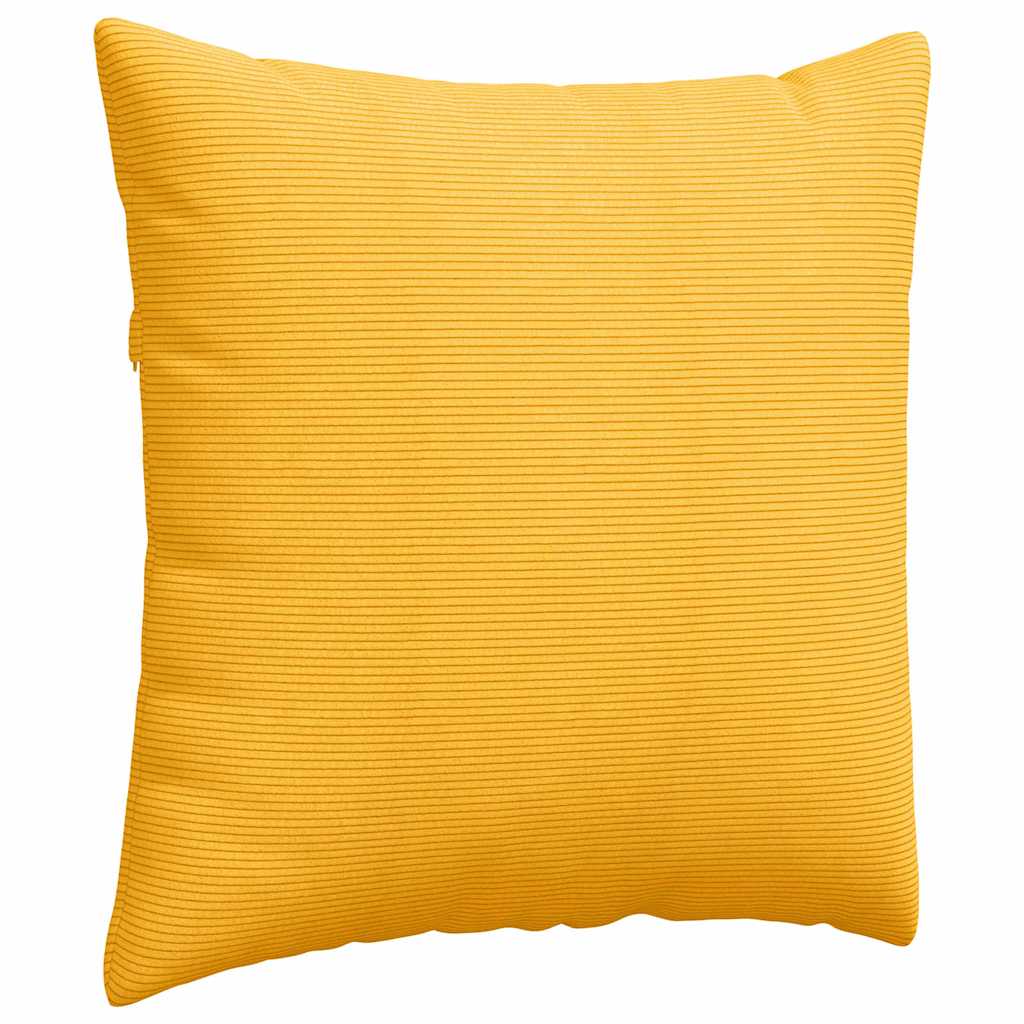 Sofa Cushions 2 Pieces Light Yellow 60 x 60 cm Cord Fabric