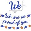 We Are So Proud Of You Banner Graduation Party Decorations Glitter Congratulations Class Grad Ideas Blue Grad Oragne