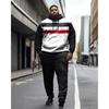 Mens 3D Digital Print Hooded Sweatshirt Jogger Pants Set Sporty Casual Outfit Travel