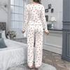 Women's Long-sleeved Pajamas And Pants Suit With Floral Print