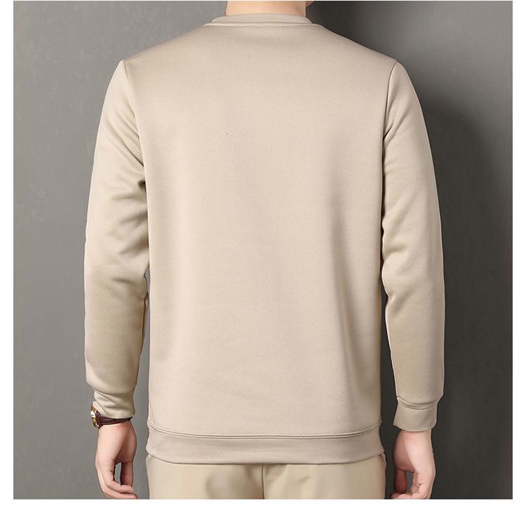 New Fashion Fleece-Lined Men's Sweatshirt: Winter-Ready, Skin-Friendly, Comfortable Long-Sleeved T-Shirt