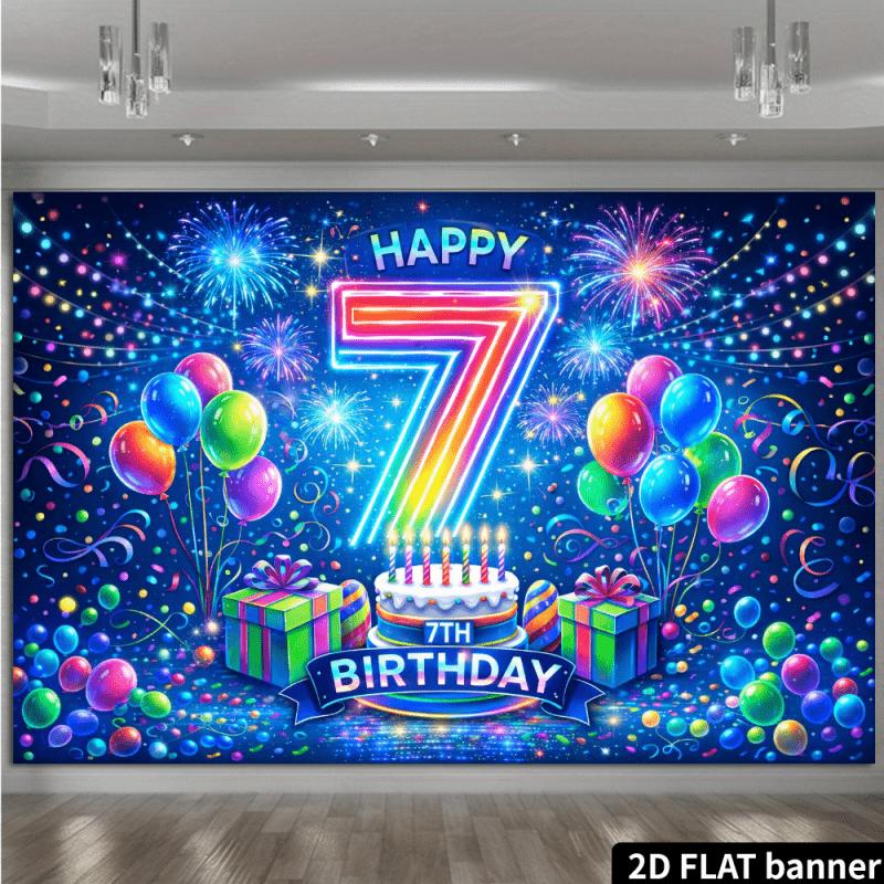 2D flat surface 1-piece rainbow birthday celebration background suitable for room decoration