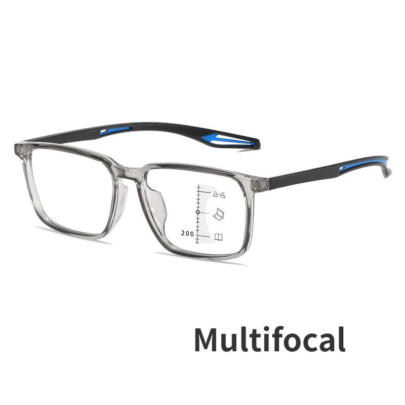 Fashion Multifocal Progressive Glasses Trendy Blue Light Blocking Sports Reading Glasses Men Women Hd Lens Near And Far Eyewear