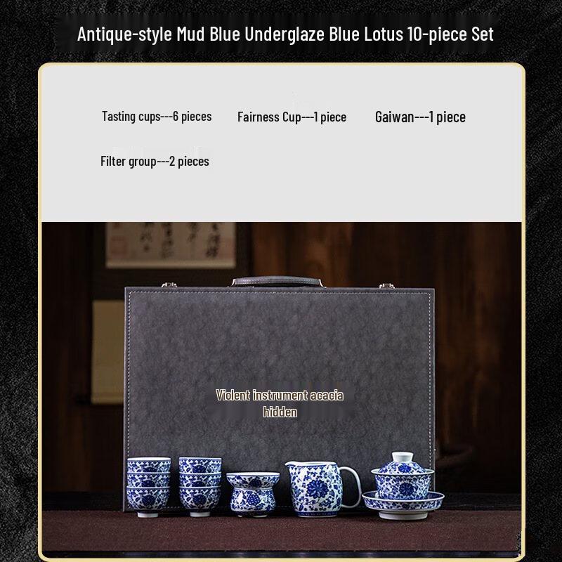 Shangqi Deluxe Blue & White Porcelain Tea Set