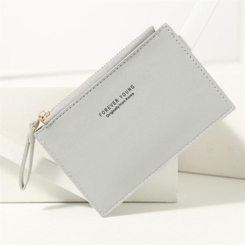 1pc Men's Women's PU Zipper Cash ID Card Credit Card Holder Pure Color Mini Business Card Case Name Card Holder Holiday Gift