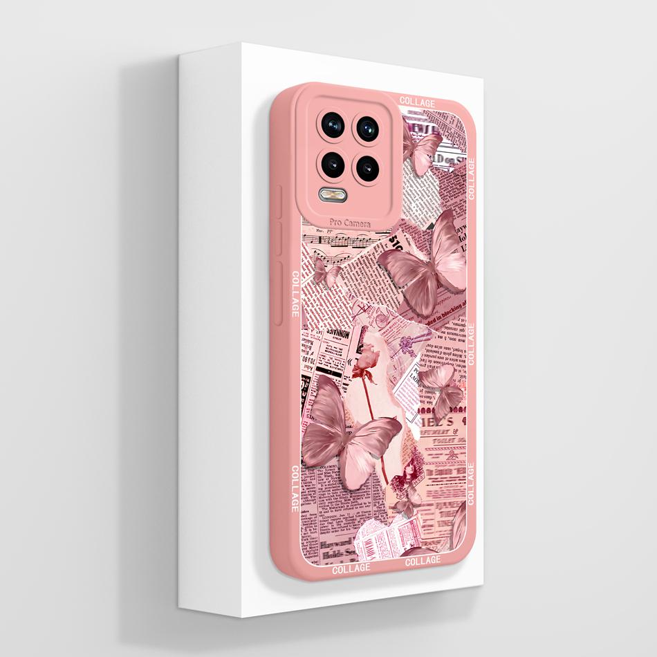 For Realme 8 Pro 8i 8S Phone Case Cute Flower Patterns Soft Liquid Silicone Full Coverage Cover For Realme 8Pro Anti Drop Shell